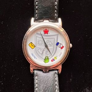 eBay 2004 Silver Watch w/ Black Hadley Roma Leather Watch strap